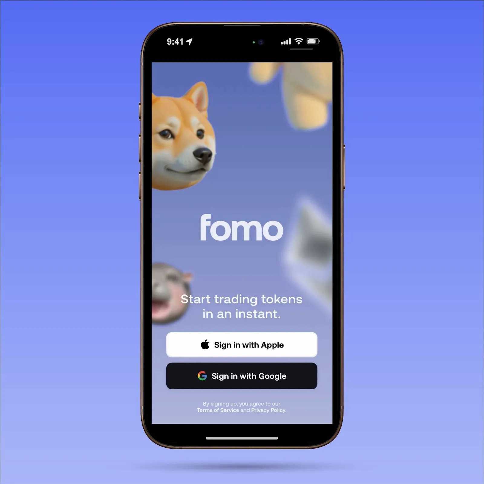 Fomo 1-Tap Account Creation with Apple and Google